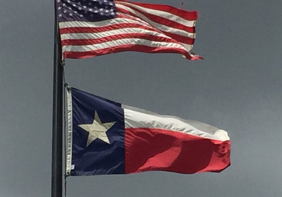 Flags flying in College Station, TX